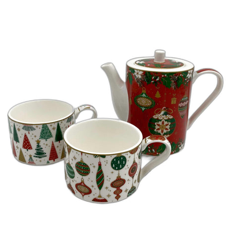Tea For Two Κούπα & Τσαγιέρα Χριστουγεννιάτικη