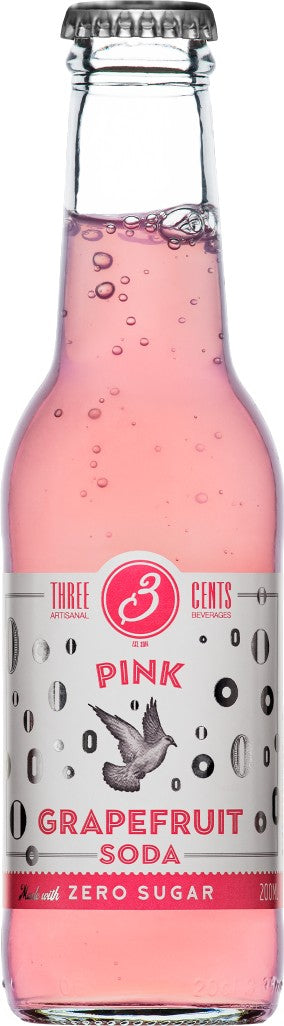 Three Cents Pink Grapefruit Soda Zero 200ml